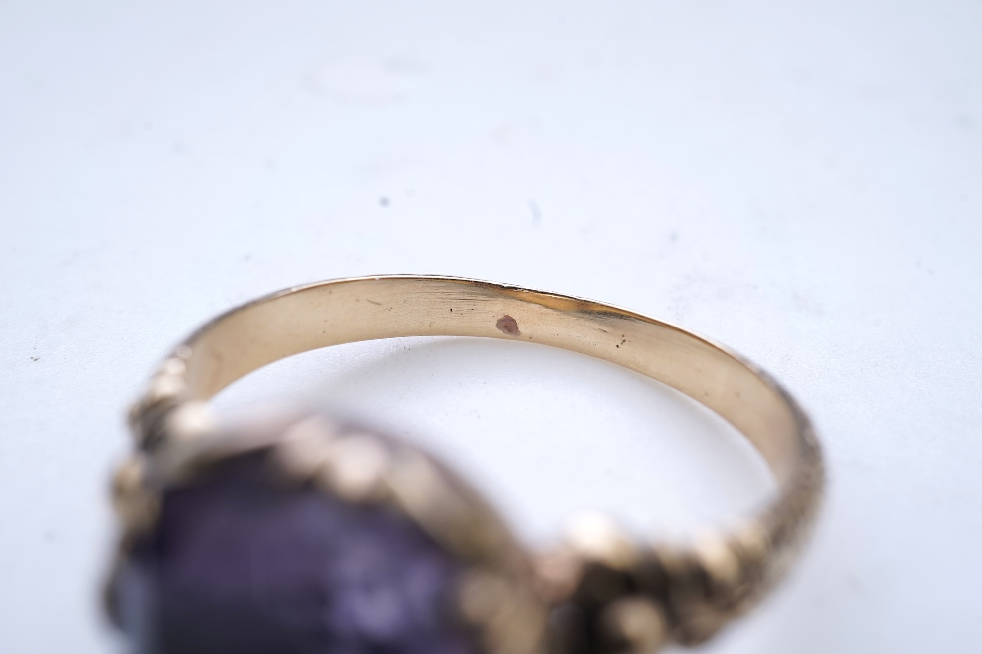 An amethyst ring, 19th century composite